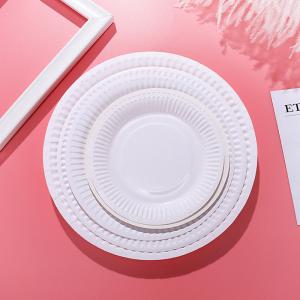 7 Inch White Round Restaurant Camping Party Disposable Light Weight Paper Plate 