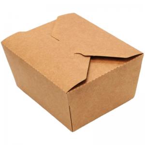 Wholesale Pricing Disposable Food Grade Container Packaging Brown Kraft Paper Takeaway Lunch Box