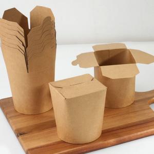Natural Brown Kraft Paper Disposable Round Bottom Noodle Box