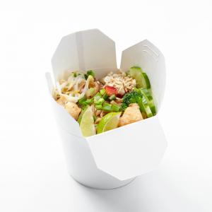 White Kraft Paper Disposable Round Bottom Noodle Box